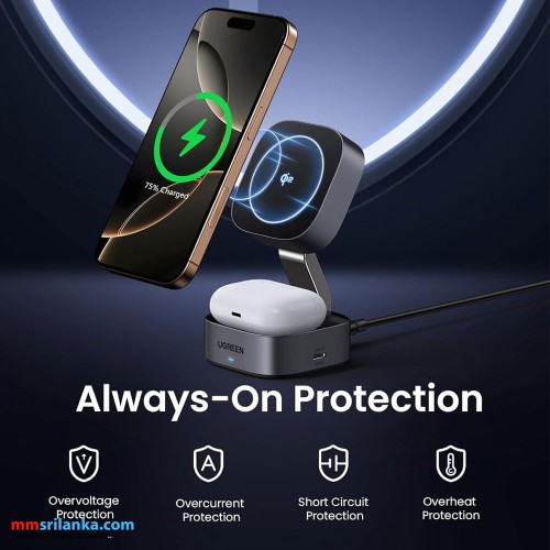 UGREEN 2in1 Magnetic 15W Wireless Charger